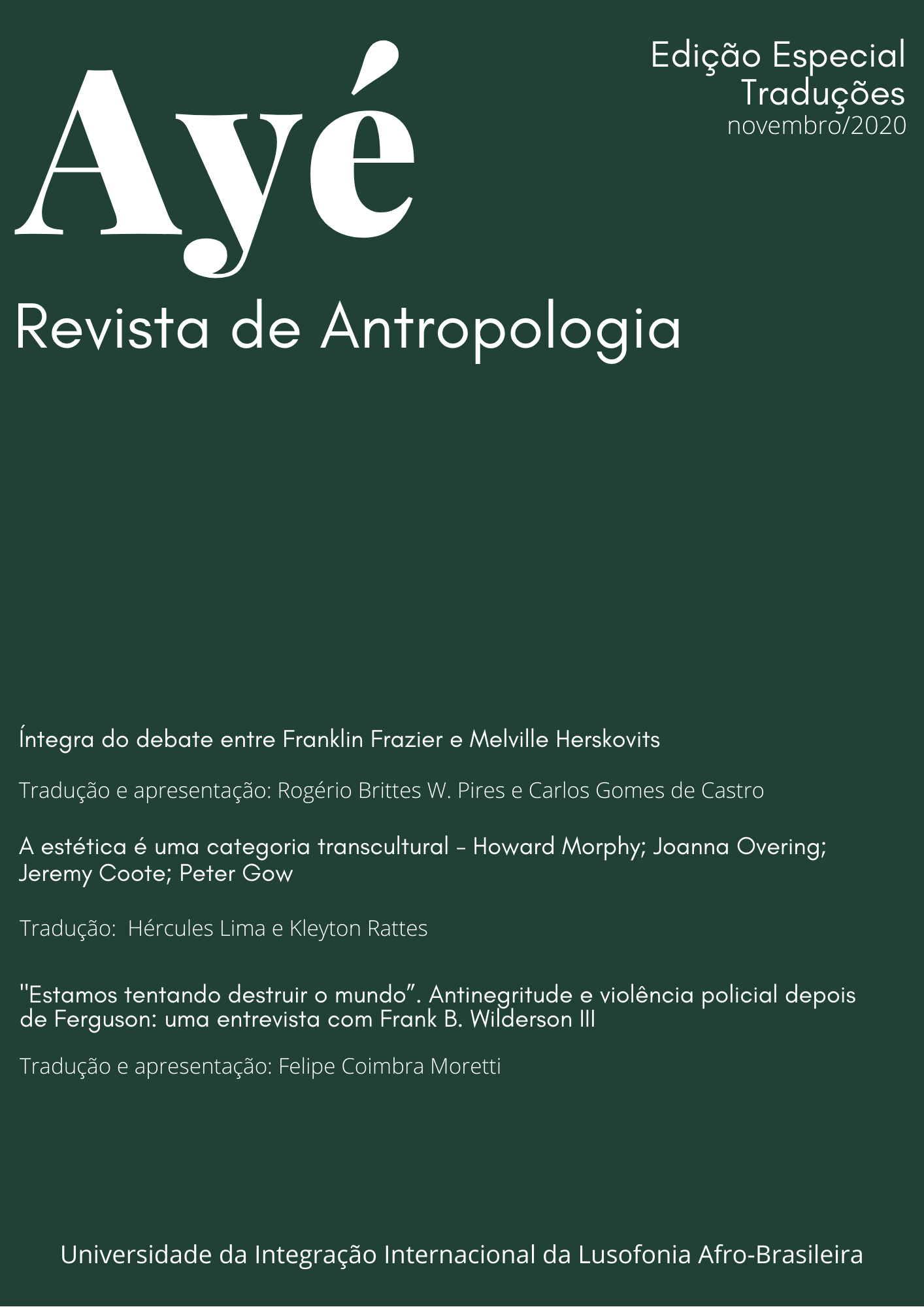 					Visualizar Ayé: Revista de Antropologia - Edição Especial - Traduções 
				